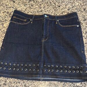 Good American Denim Skirt with Lace-Up Detail size 16